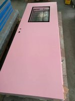 单开粉色钢质门